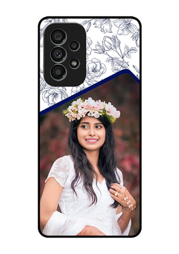 Galaxy A73 5G Personalized Glass Phone Case - Premium Floral Design