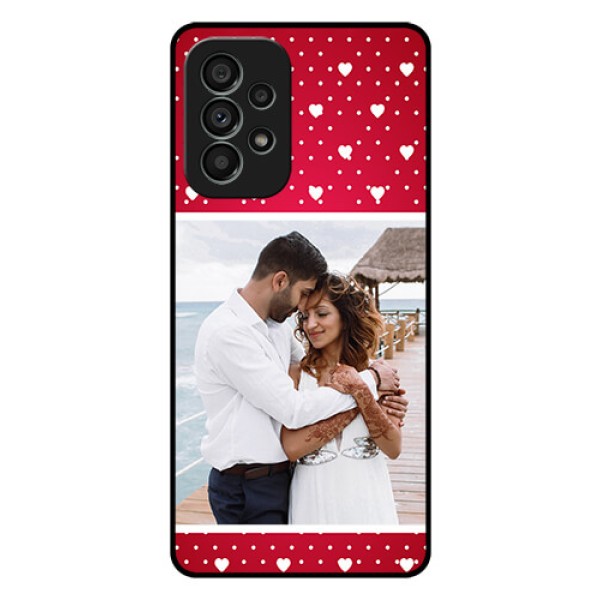Galaxy A73 5G Photo Printing on Glass Case - Hearts Mobile Case Design