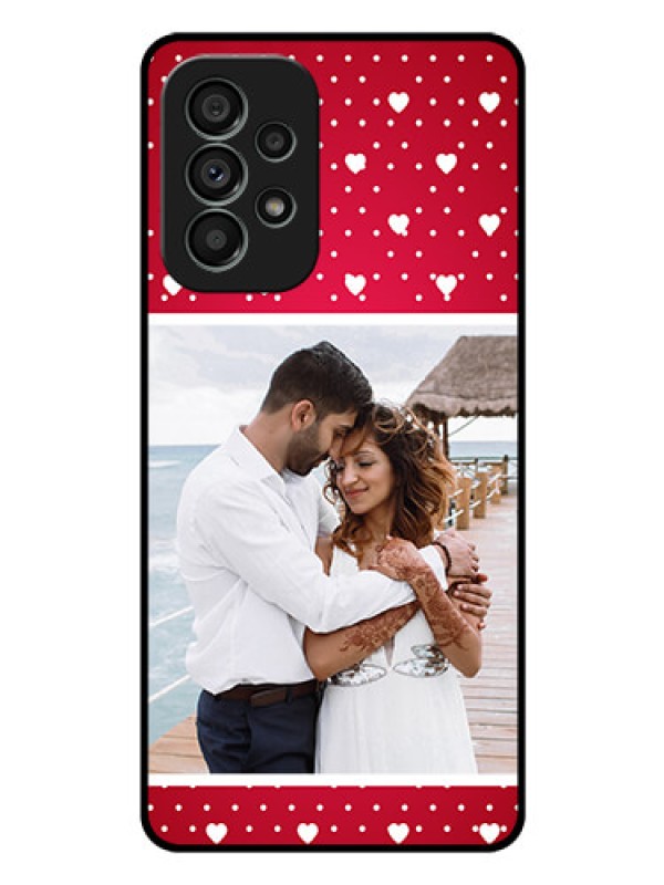 Custom Galaxy A73 5G Photo Printing on Glass Case - Hearts Mobile Case Design