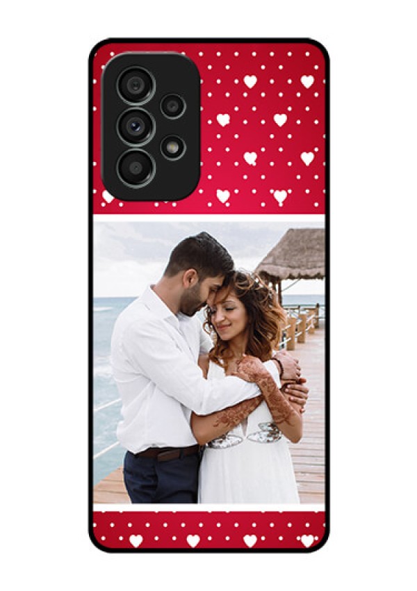 Galaxy A73 5G Photo Printing on Glass Case - Hearts Mobile Case Design