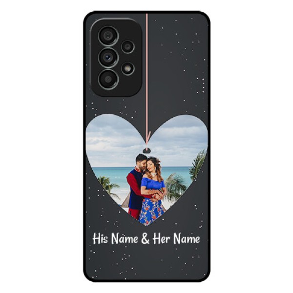 Galaxy A73 5G Custom Glass Phone Case - Hanging Heart Design