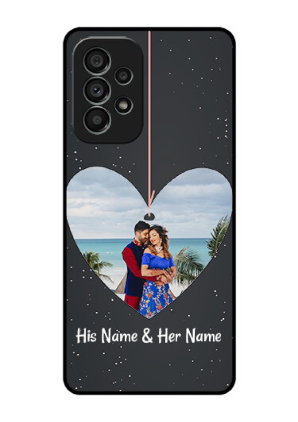 Galaxy A73 5G Custom Glass Phone Case - Hanging Heart Design
