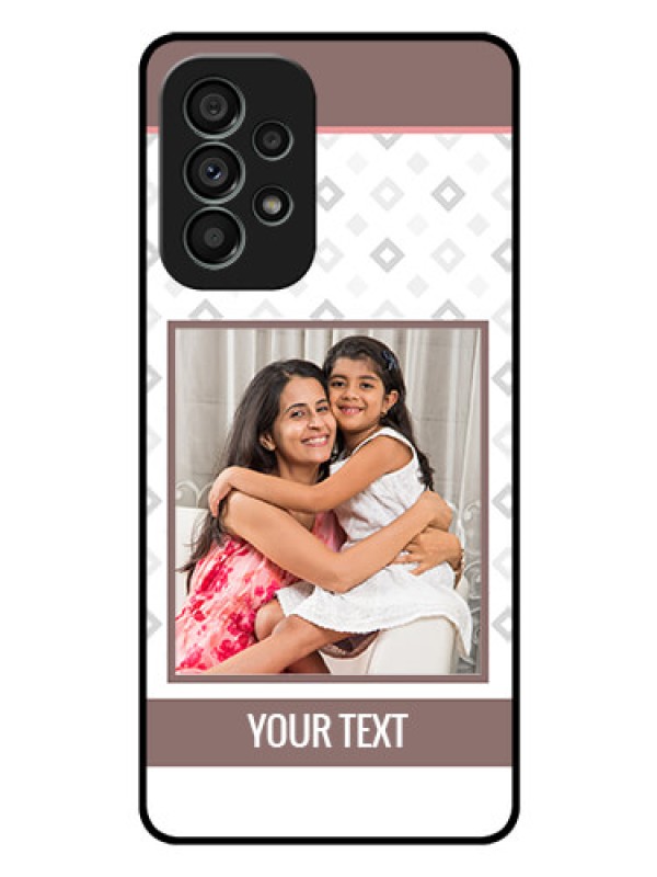 Custom Galaxy A73 5G Photo Printing on Glass Case - Simple Diamond Design