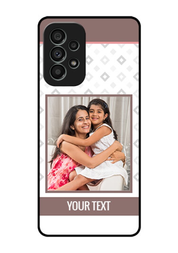 Galaxy A73 5G Photo Printing on Glass Case - Simple Diamond Design