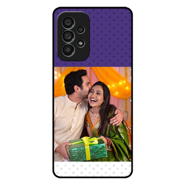 Galaxy A73 5G Personalized Glass Phone Case - Violet Pattern Design Galaxy A73 5G Personalized Glass Phone Case - Violet Pattern Design