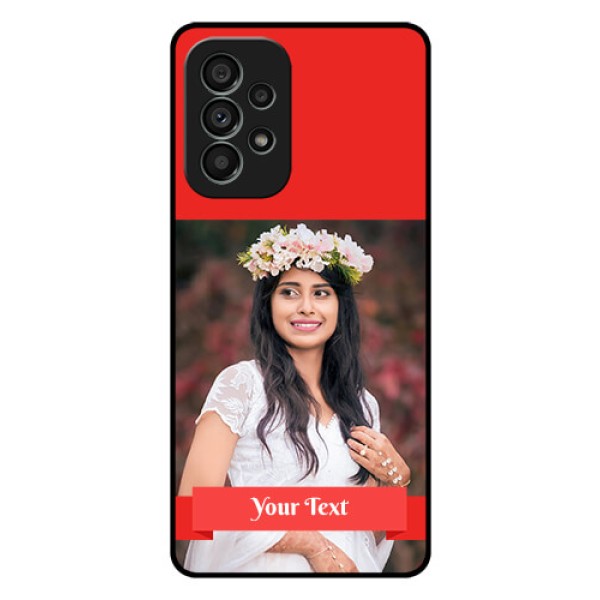 Galaxy A73 5G Custom Glass Phone Case - Simple Red Color Design Galaxy A73 5G Custom Glass Phone Case - Simple Red Color Design