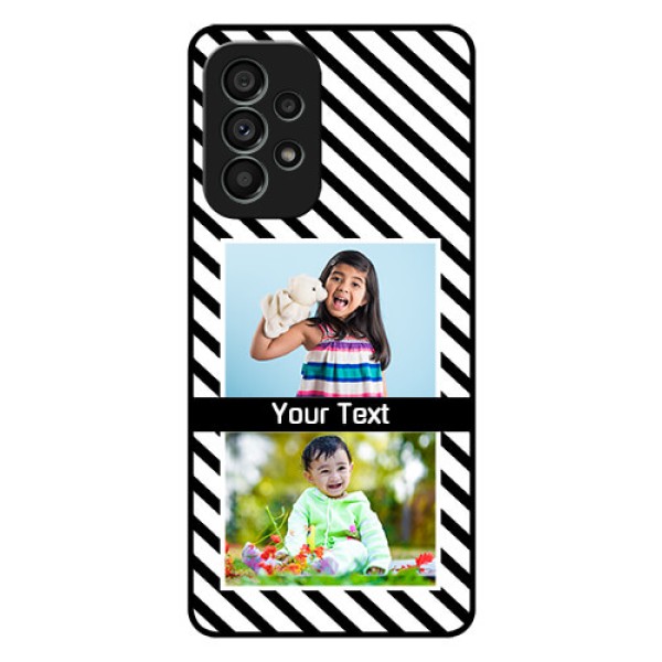 Galaxy A73 5G Photo Printing on Glass Case - Black And White Stripes Design Galaxy A73 5G Photo Printing on Glass Case - Black And White Stripes Design