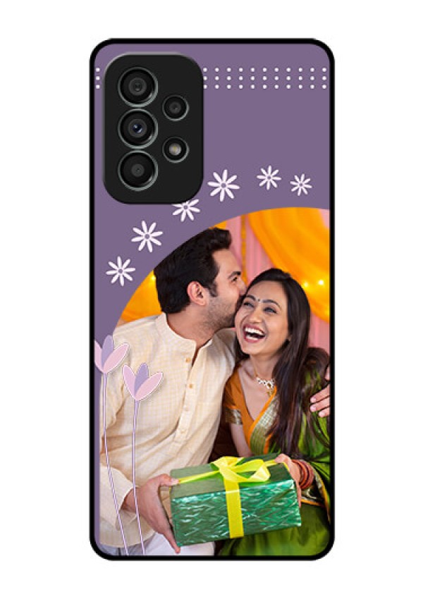 Galaxy A73 5G Custom Glass Mobile Case - Lavender flowers design