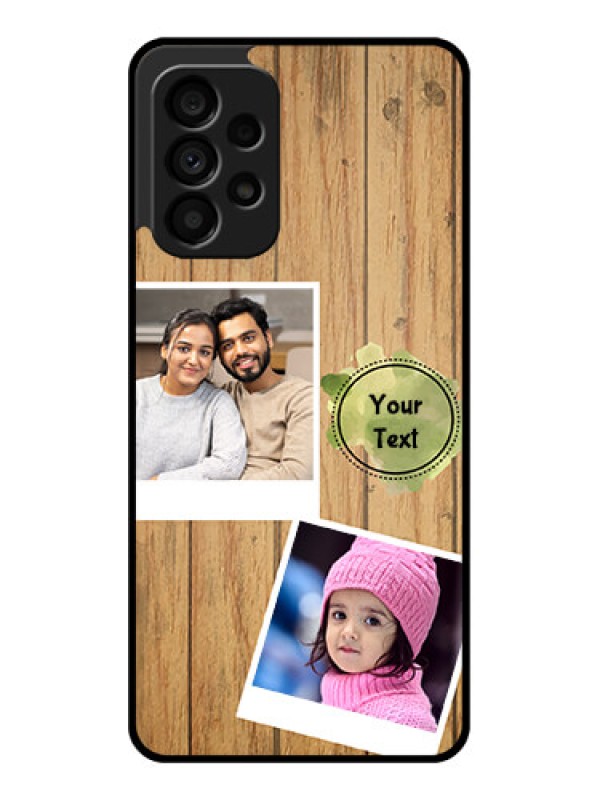 Custom Galaxy A73 5G Custom Glass Phone Case - Wooden Texture Design
