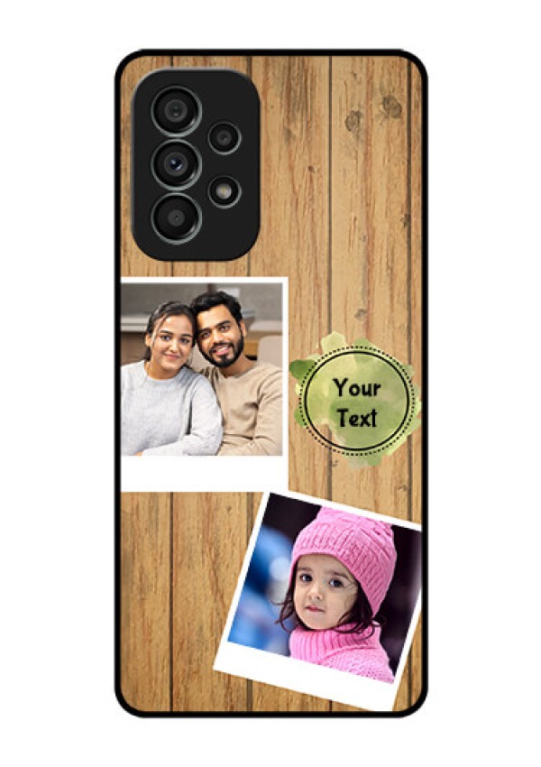 Galaxy A73 5G Custom Glass Phone Case - Wooden Texture Design