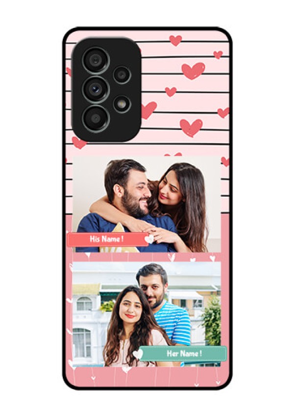 Galaxy A73 5G Custom Glass Mobile Case - Photo with Heart Design
