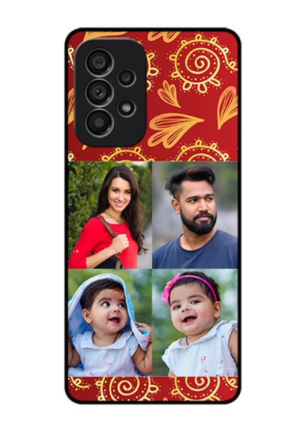 Galaxy A73 5G Photo Printing on Glass Case - 4 Image Traditional Design