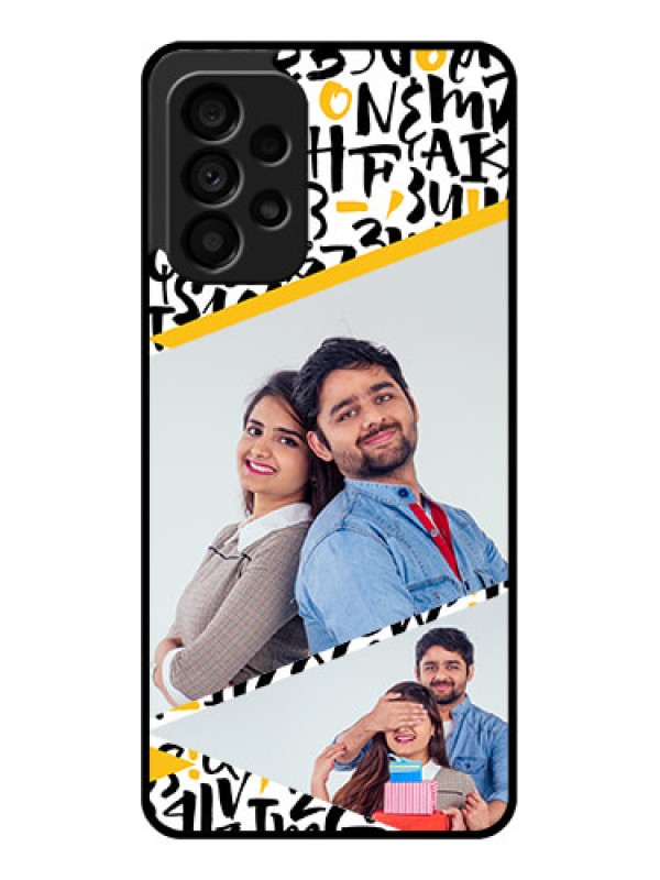 Custom Galaxy A73 5G Custom Glass Mobile Case - Letters Pattern Design