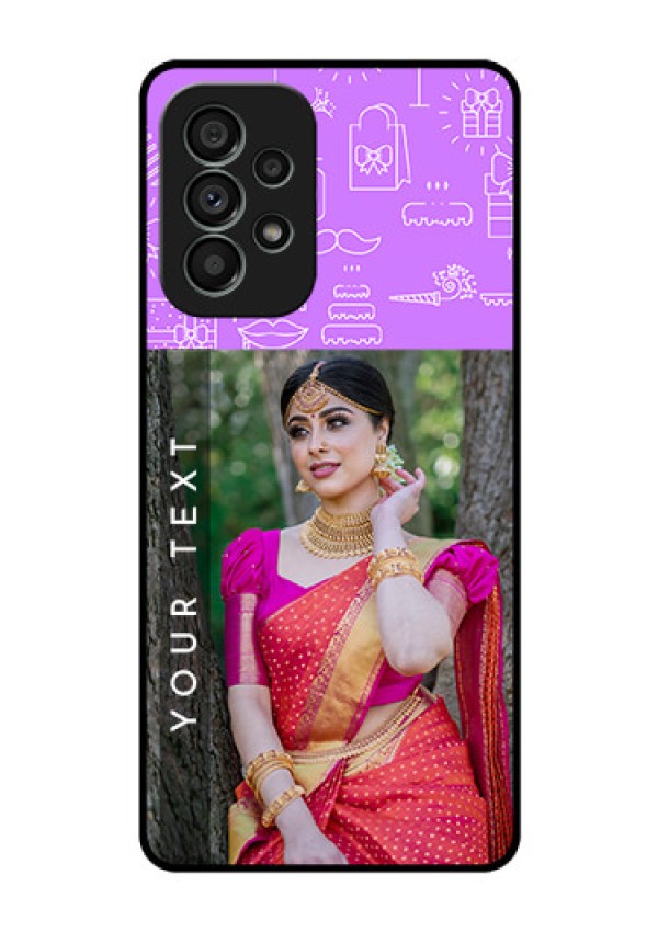 Galaxy A73 5G Custom Glass Mobile Case - Birthday Icons Design