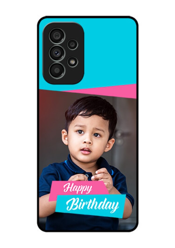 Galaxy A73 5G Personalized Glass Phone Case - Image Holder with 2 Color Design