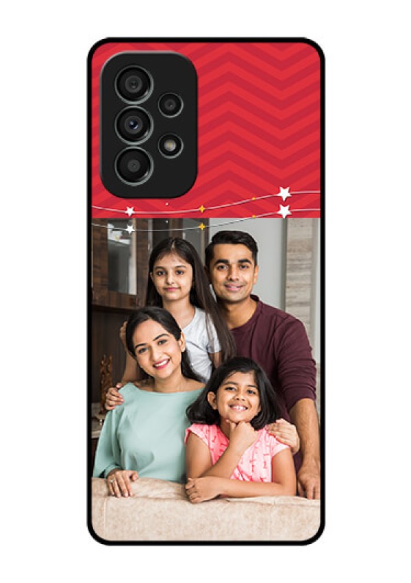 Galaxy A73 5G Personalized Glass Phone Case - Happy Family Design