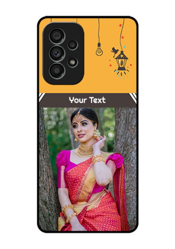 Galaxy A73 5G Custom Glass Mobile Case - with Family Picture and Icons