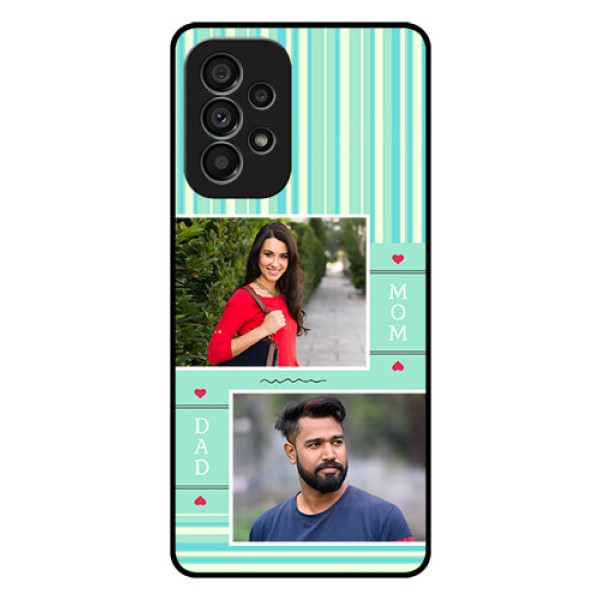 Galaxy A73 5G Custom Glass Phone Case - Mom & Dad Pic Design