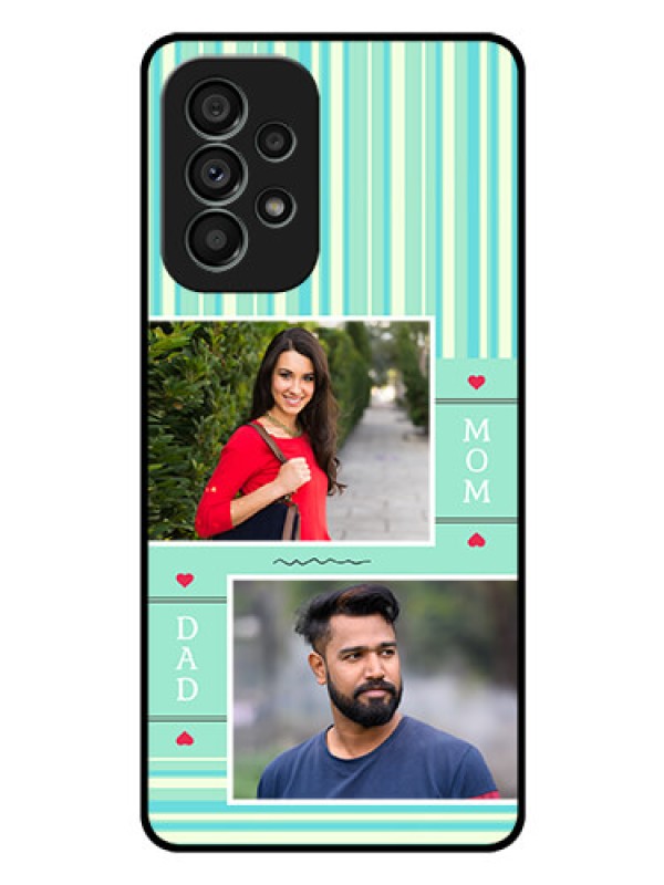 Custom Galaxy A73 5G Custom Glass Phone Case - Mom & Dad Pic Design