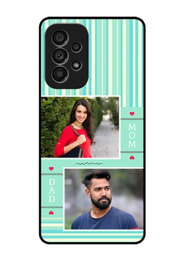 Galaxy A73 5G Custom Glass Phone Case - Mom & Dad Pic Design