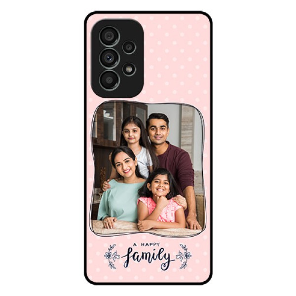 Galaxy A73 5G Custom Glass Phone Case - Family with Dots Design