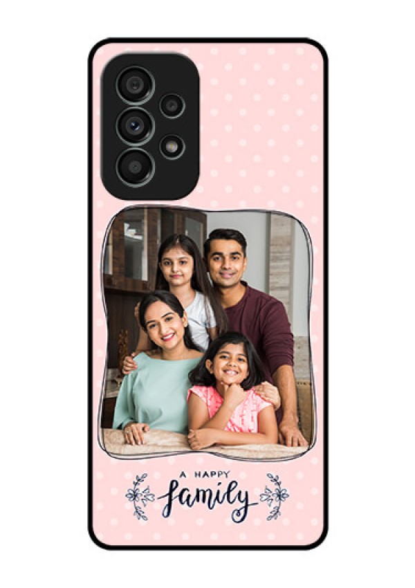 Galaxy A73 5G Custom Glass Phone Case - Family with Dots Design