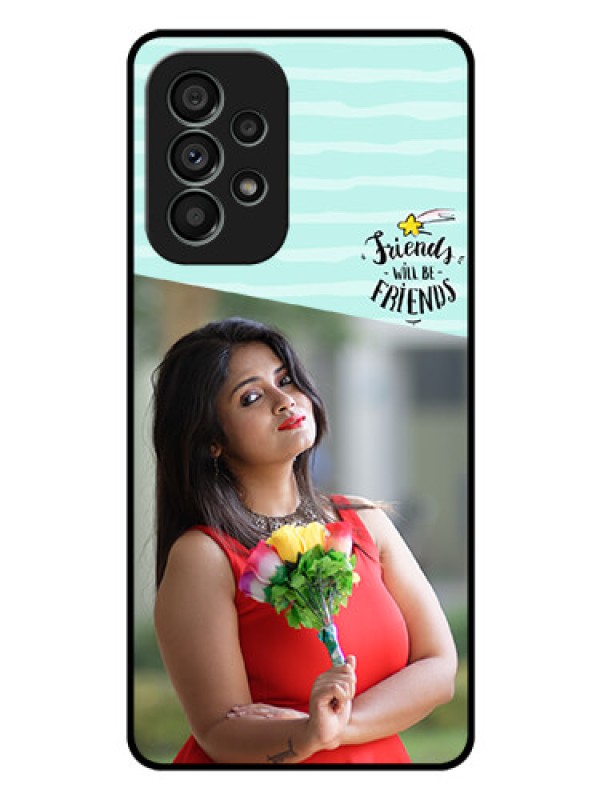 Custom Galaxy A73 5G Custom Glass Phone Case - Friends Picture Icon Design