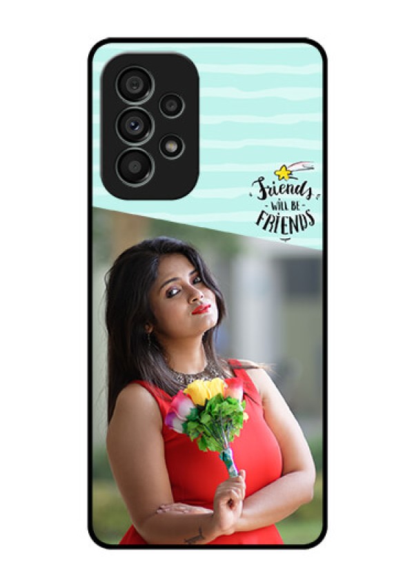 Galaxy A73 5G Custom Glass Phone Case - Friends Picture Icon Design
