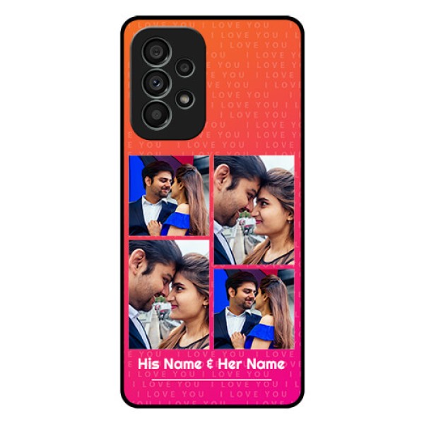 Galaxy A73 5G Custom Glass Phone Case - I Love You Pink Design