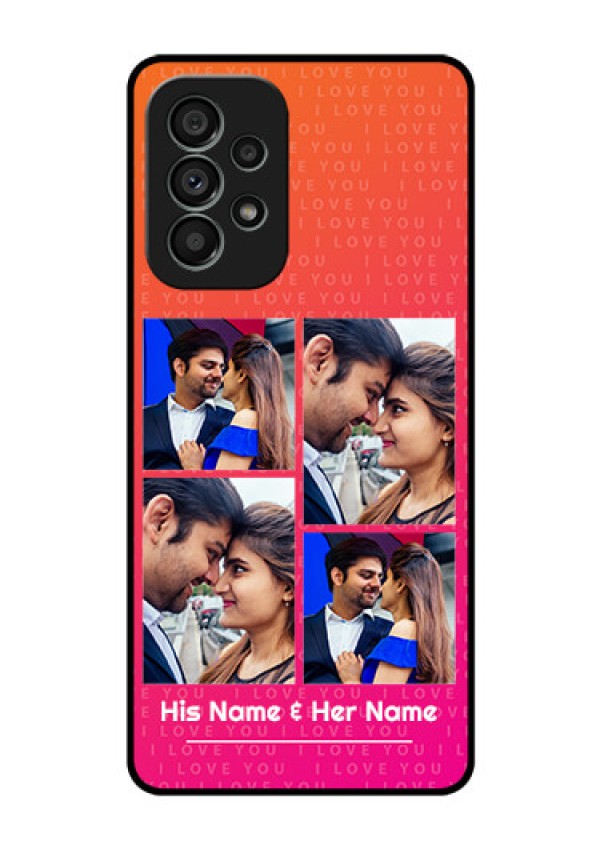 Galaxy A73 5G Custom Glass Phone Case - I Love You Pink Design