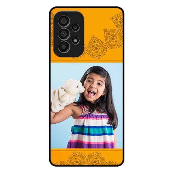 Galaxy A73 5G Personalized Glass Phone Case - Photo Wedding Design