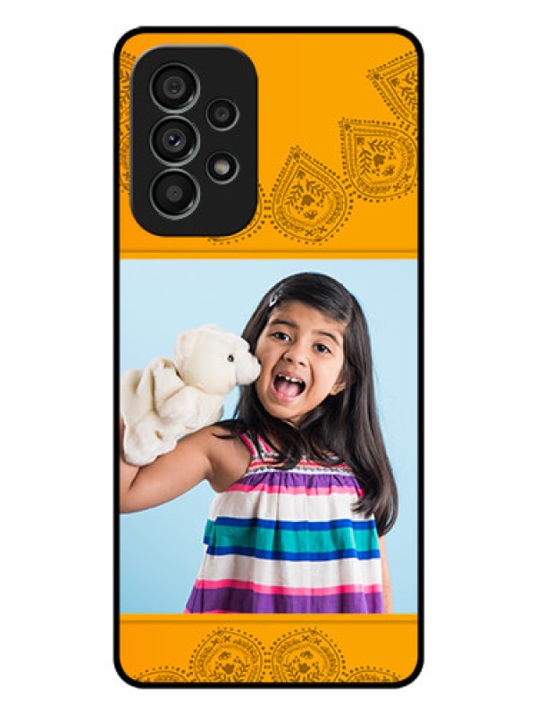 Custom Galaxy A73 5G Personalized Glass Phone Case - Photo Wedding Design