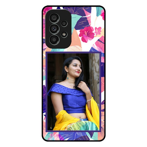 Galaxy A73 5G Custom Glass Mobile Case - Abstract Floral Design