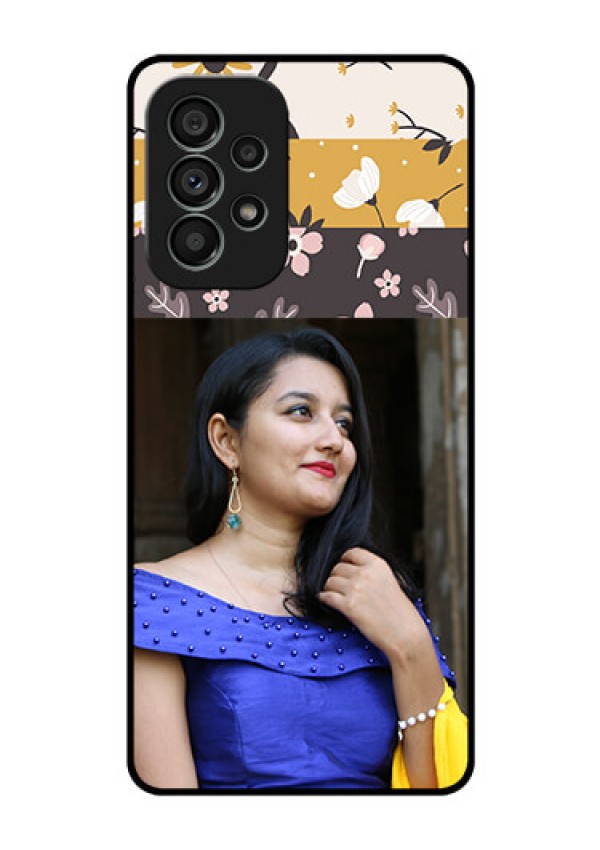Galaxy A73 5G Custom Glass Phone Case - Stylish Floral Design