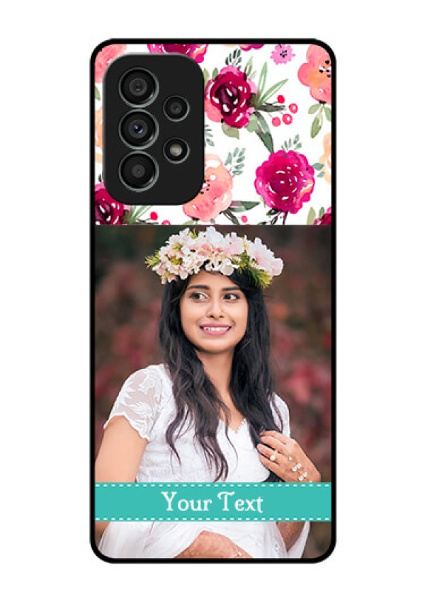 Galaxy A73 5G Custom Glass Phone Case - Watercolor Floral Design