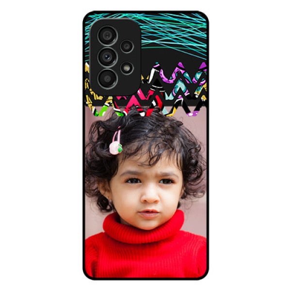 Galaxy A73 5G Personalized Glass Phone Case - Neon Abstract Design