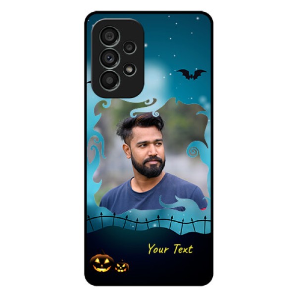 Galaxy A73 5G Custom Glass Phone Case - Halloween frame design