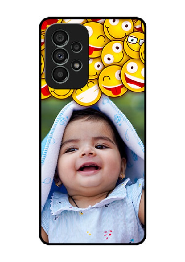Galaxy A73 5G Custom Glass Mobile Case - with Smiley Emoji Design