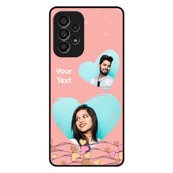 Galaxy A73 5G Custom Glass Mobile Case - Love Doodle Design