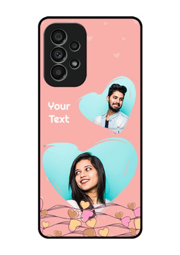 Galaxy A73 5G Custom Glass Mobile Case - Love Doodle Design