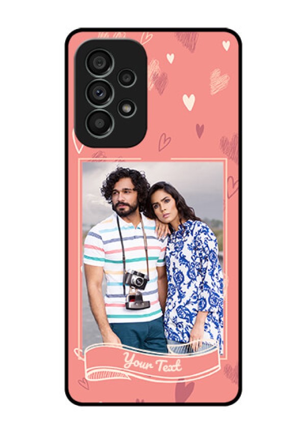 Galaxy A73 5G Custom Glass Phone Case - Love doodle art Design