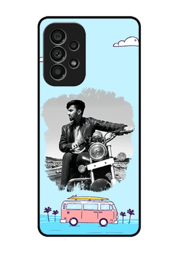 Galaxy A73 5G Photo Printing on Glass Case - Travel & Adventure Design