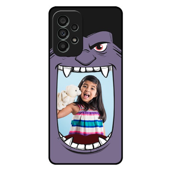 Galaxy A73 5G Custom Glass Phone Case - Angry Monster Design