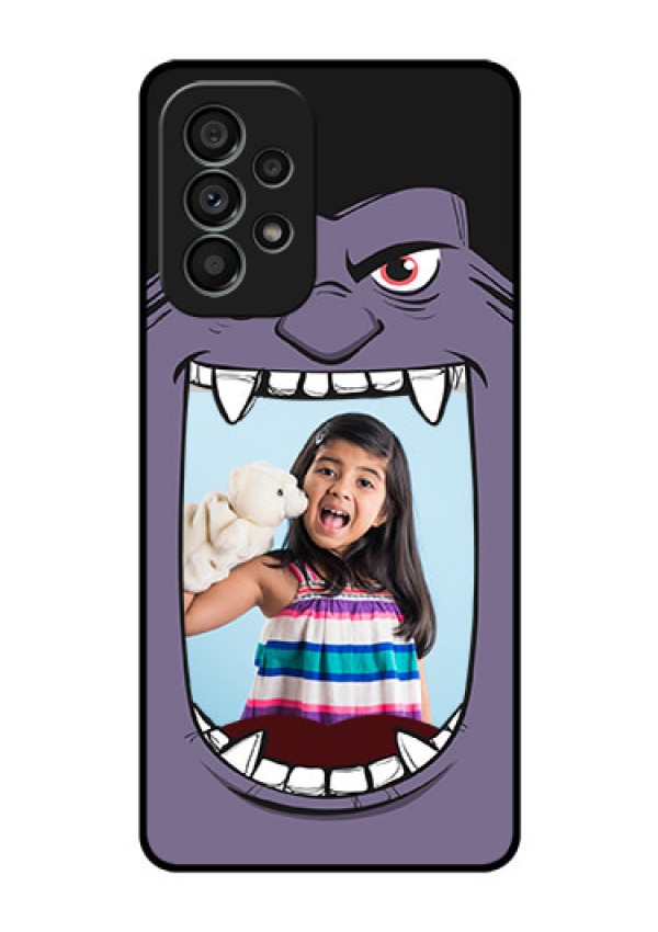 Galaxy A73 5G Custom Glass Phone Case - Angry Monster Design