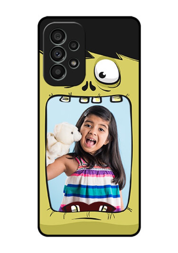 Galaxy A73 5G Personalized Glass Phone Case - Cartoon monster back case Design