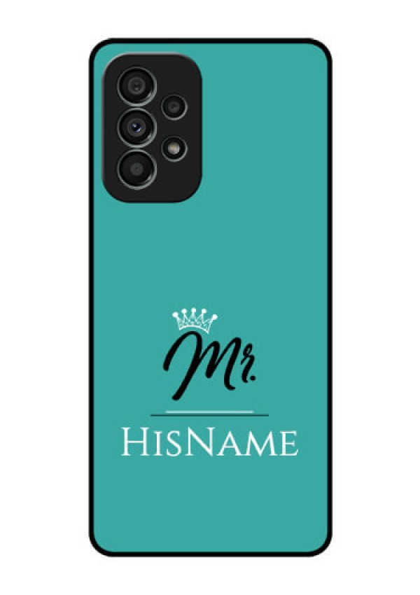 Galaxy A73 5G Custom Glass Phone Case Mr with Name
