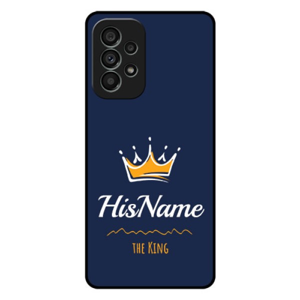 Galaxy A73 5G Glass Phone Case King with Name