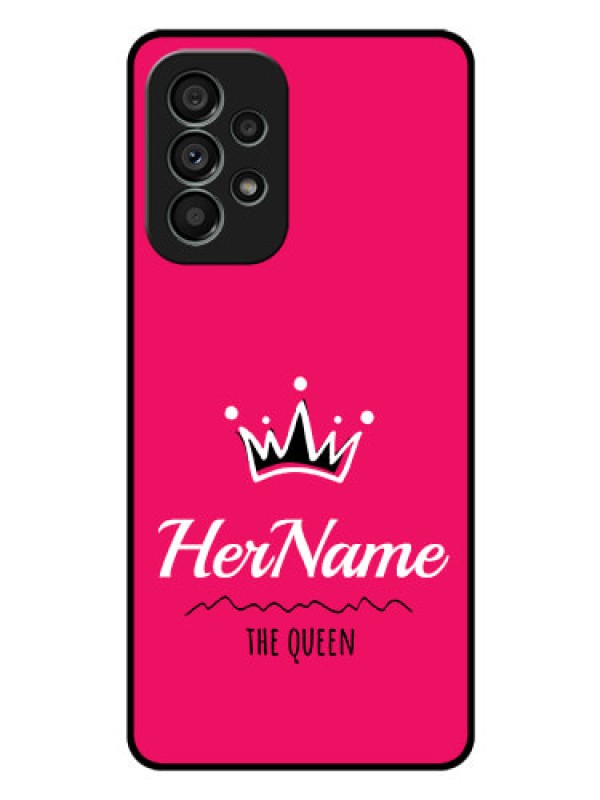Custom Galaxy A73 5G Glass Phone Case Queen with Name