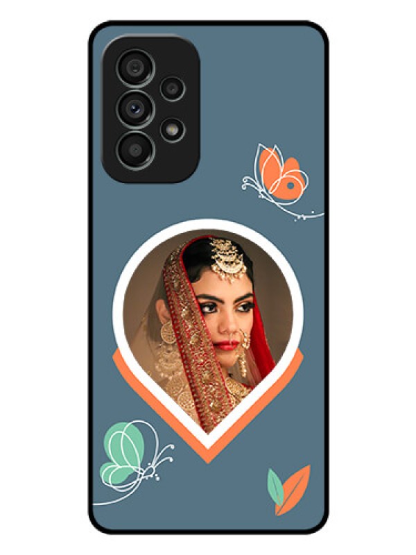 Custom Galaxy A73 5G Custom Glass Mobile Case - Droplet Butterflies Design