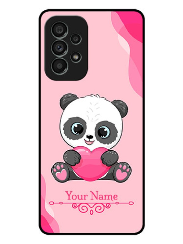 Custom Galaxy A73 5G Custom Glass Mobile Case - Cute Panda Design